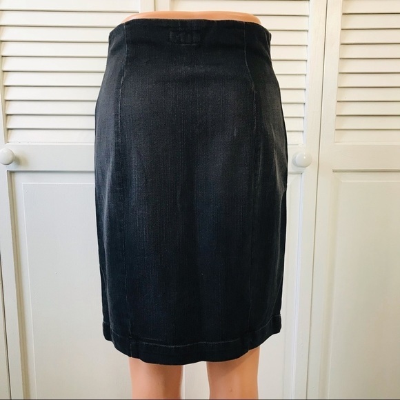 CURRENT/ELLIOTT Black Denim Zipper Pencil Skirt Size 2 - Picture 4 of 9
